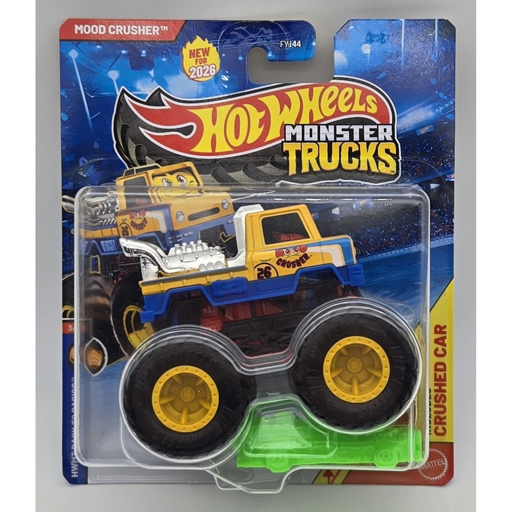 Hot Wheels Monster Trucks Mood Crusher 1:64‎ Diecast Crush Car New 2026